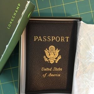 Black Leather Passport Wallet